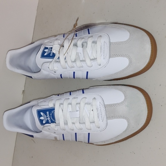 Adidas Samba Original Sneakers White Lucid Blue Size men's 11.5 - Picture 3 of 12
